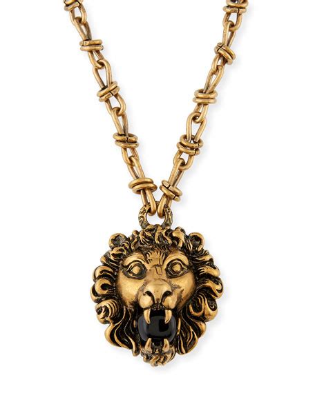 gucci lion necklace replica|gucci lion head necklace.